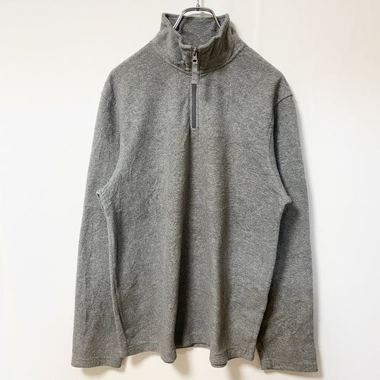 古着 used　STARTER スターター　長袖ハーフジップフリースジャケット　プルオーバー　無地　ノームコア　グレー　Ｍサイズ