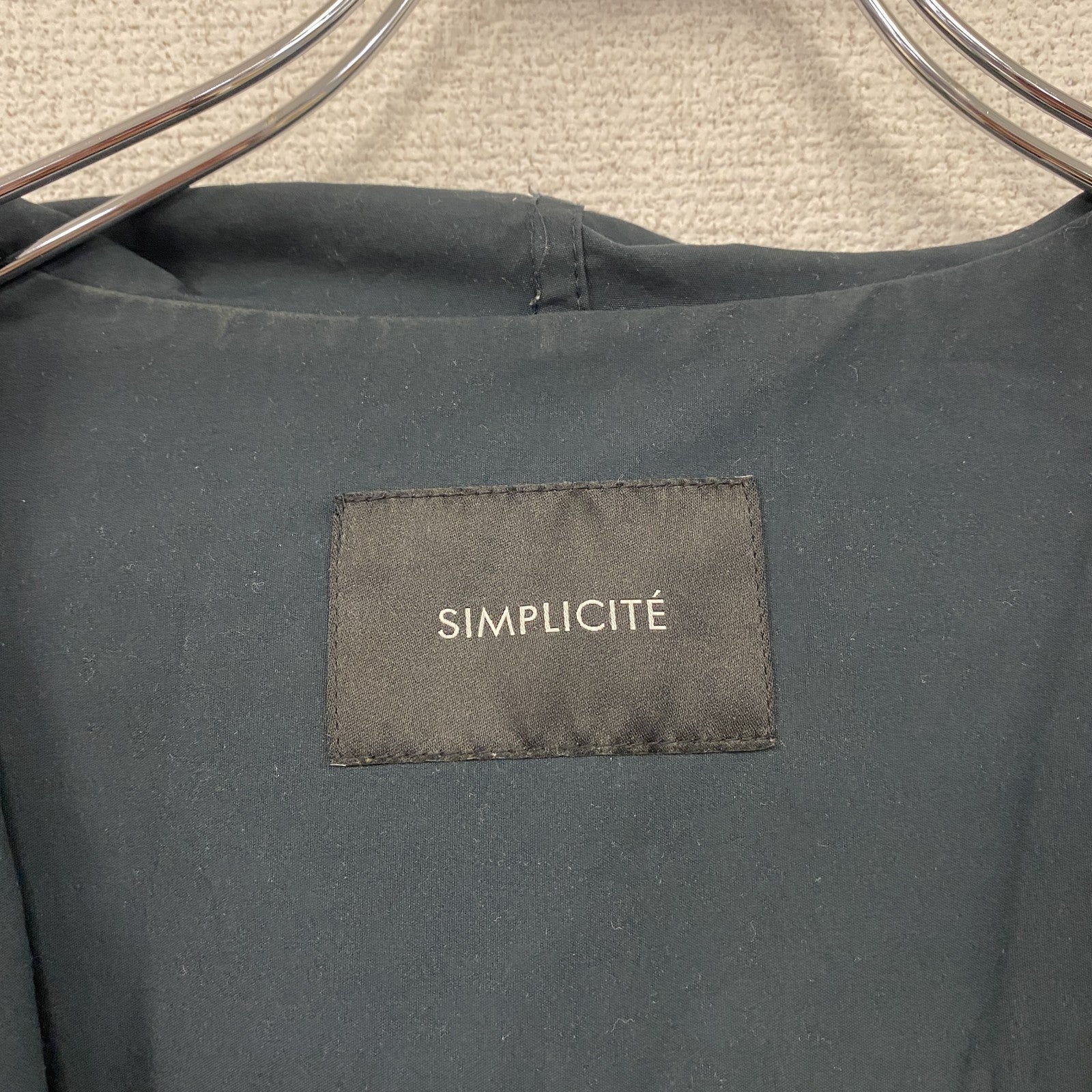 SIMPLICITE　シンプリシテェ　フード付きロングコート　黒　ブラック　フリーサイズ　古着