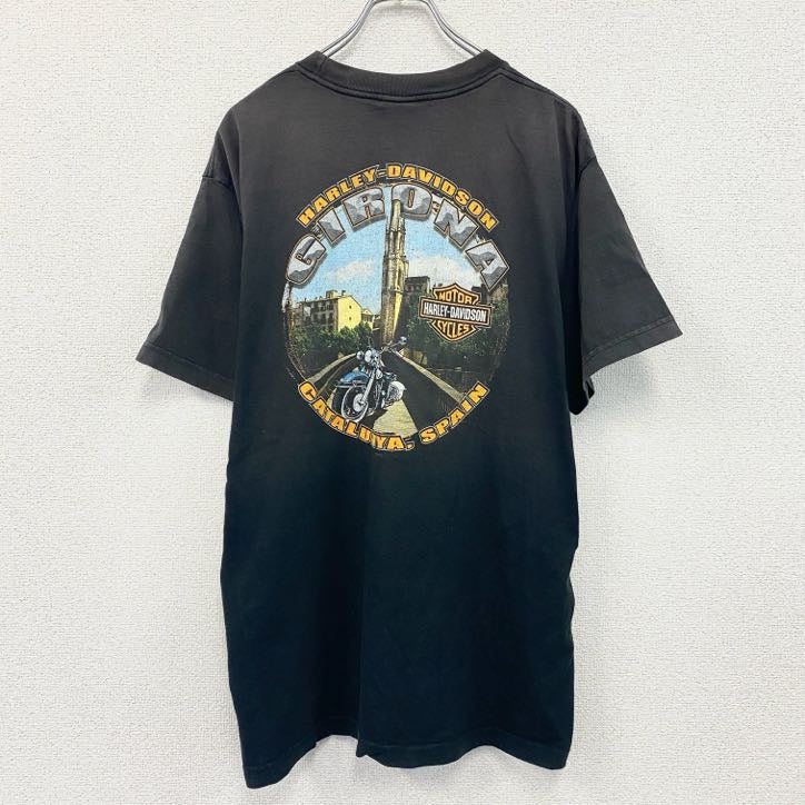 HARLEY DAVIDSON　ハーレーダビッドソン　半袖プリントTシャツ　黒　ブラック　XLサイズ