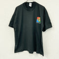 FRUIT OF THE LOOM　フルーツオブザルーム　半袖プリントTシャツ　シングルステッチ　ヴィンテージ　黒　ブラック　XLサイズ カットソー メンズ コットン 古着