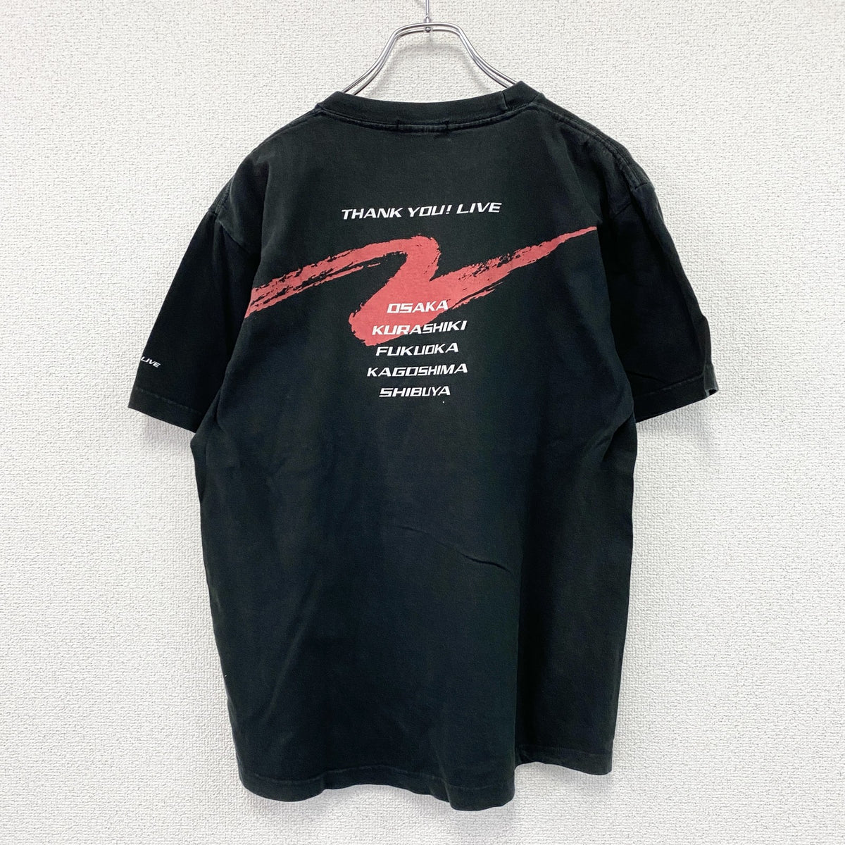 長渕剛　THANK YOU LIVE　半袖プリントTシャツ　ツアーT　黒　ブラック　古着