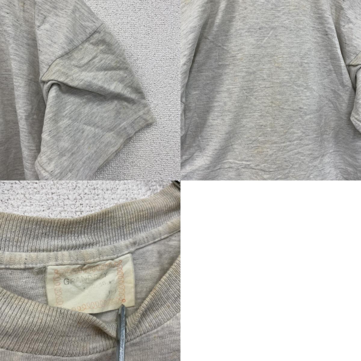 ～90s　GRANDBAY　半袖プリントTシャツ　シングルステッチ　Cayman Islands　ヴィンテージ　霜降りグレー　Mサイズ　古着