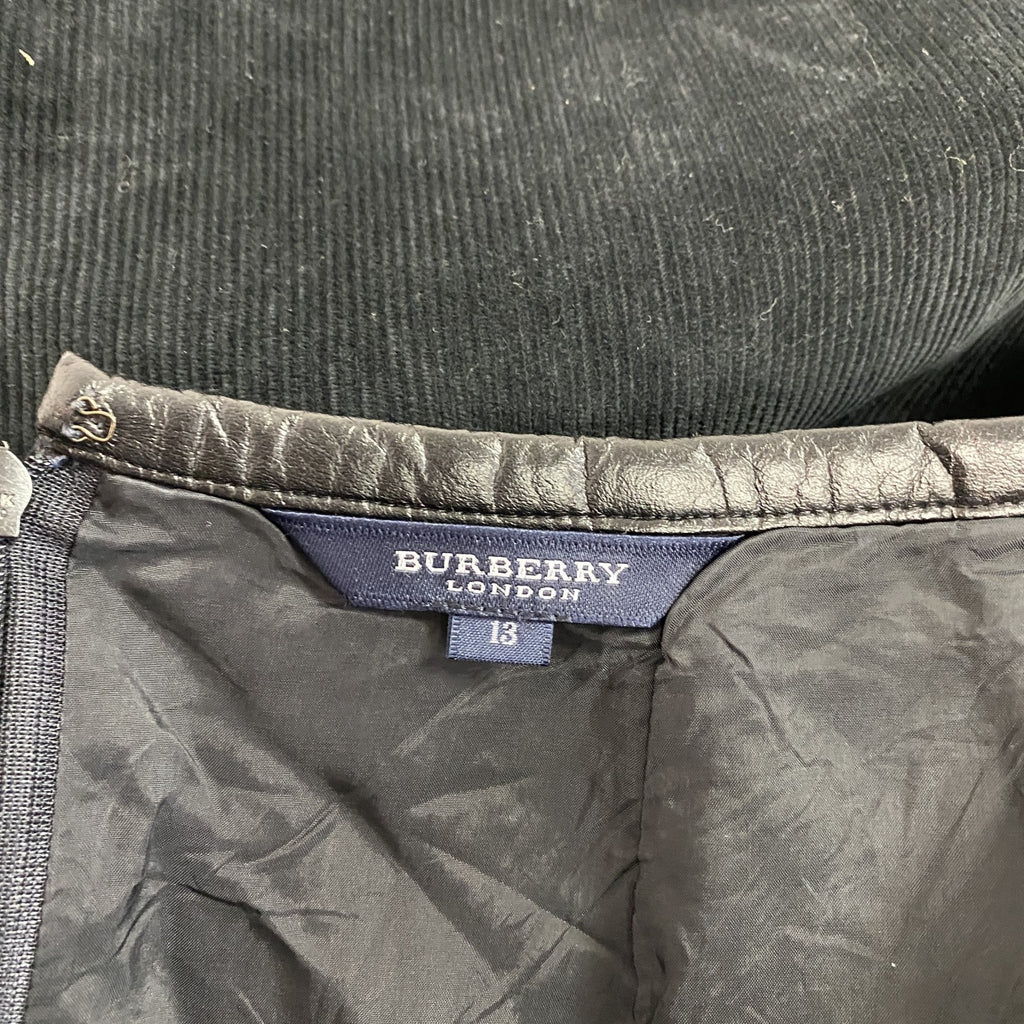BURBERRY　バーバリー　コーデュロイロングスカート　黒　ブラック　13サイズ レディース コットン レーヨン 古着