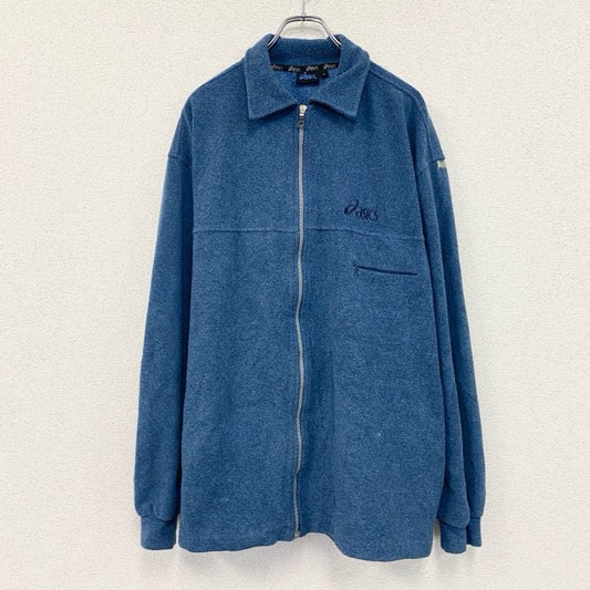 90s～　asics　アシックス　フルジップフリースジャケット　ヴィンテージ　青　ブルー　Lサイズ