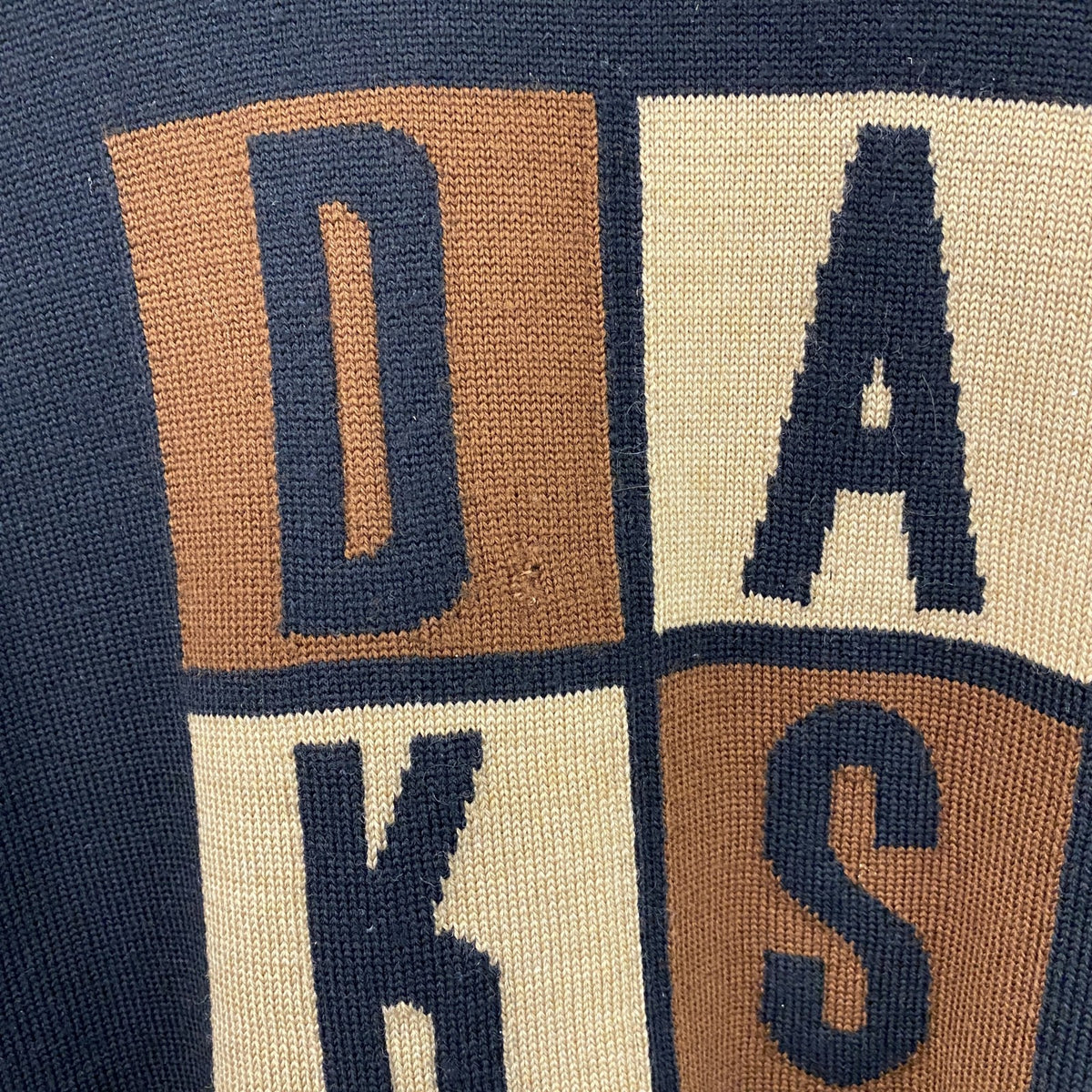 DAKS　ダックス　ウールニットセーター　マルチカラー　黒　ブラック　Lサイズ　古着