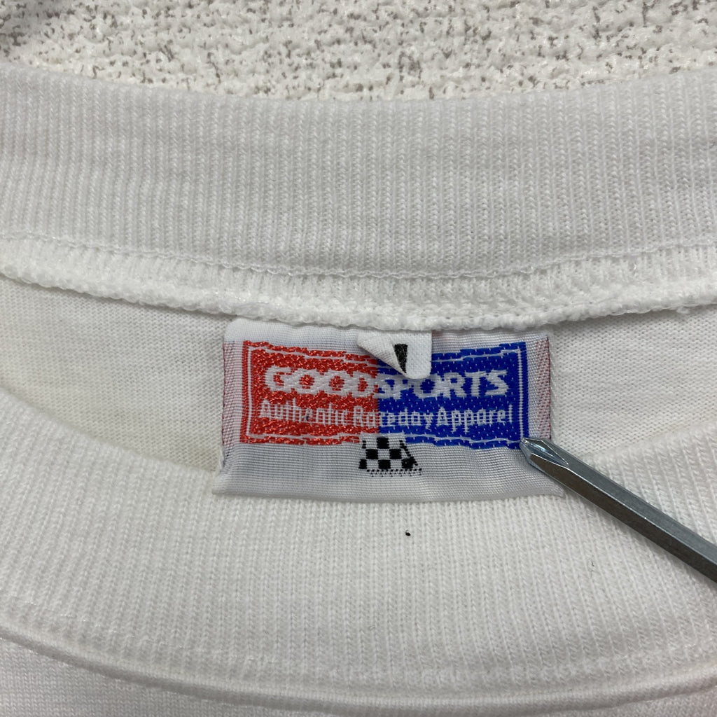 GOODSPORTS　Ferrari　フェラーリ　半袖プリントTシャツ　シングルステッチ　ヴィンテージ　白　ホワイト　Mサイズ　古着