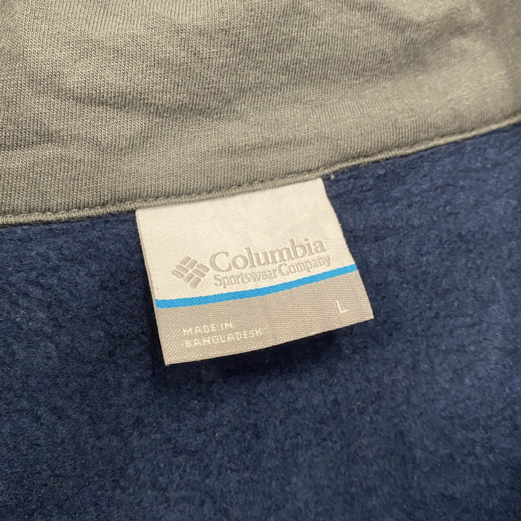 Columbia　コロンビア　ハーフジップスウェット/トレーナー　刺繍ロゴ　紺　ネイビー　Lサイズ　古着