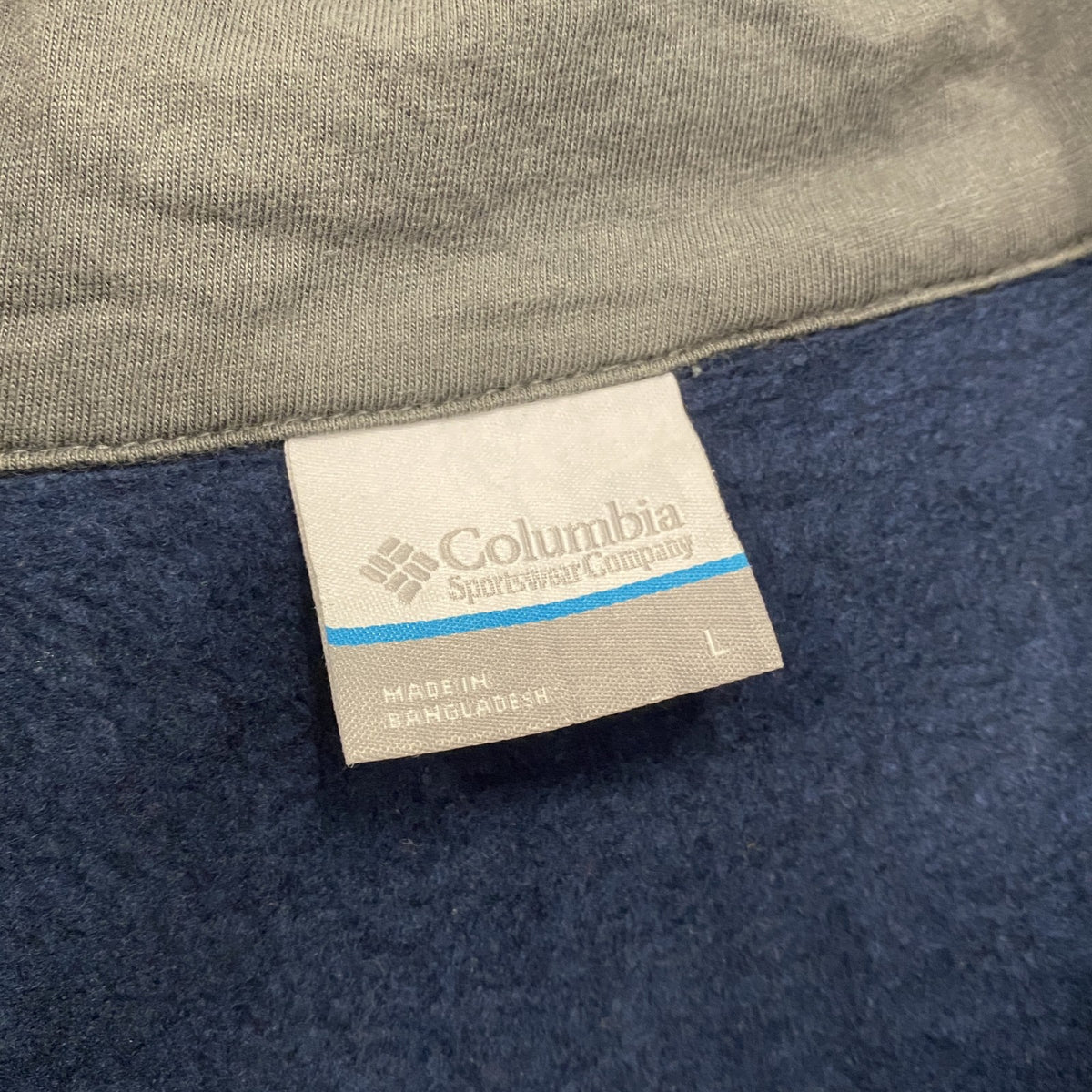 Columbia　コロンビア　ハーフジップスウェット/トレーナー　刺繍ロゴ　紺　ネイビー　Lサイズ　古着