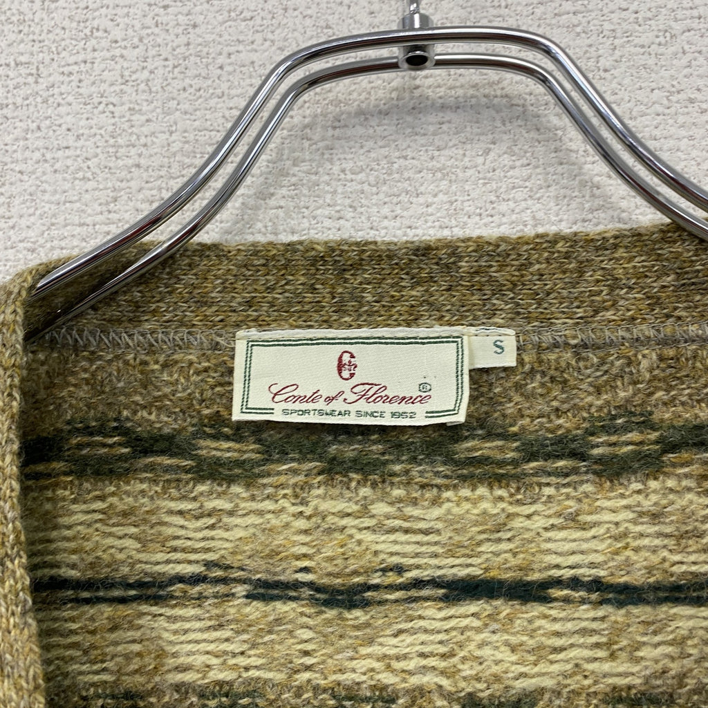 ～90s　Conte of Florence　コンテオブフローレンス　ウールニットカーディガン　マルチカラー　Sサイズ　　ヴィンテージ　古着