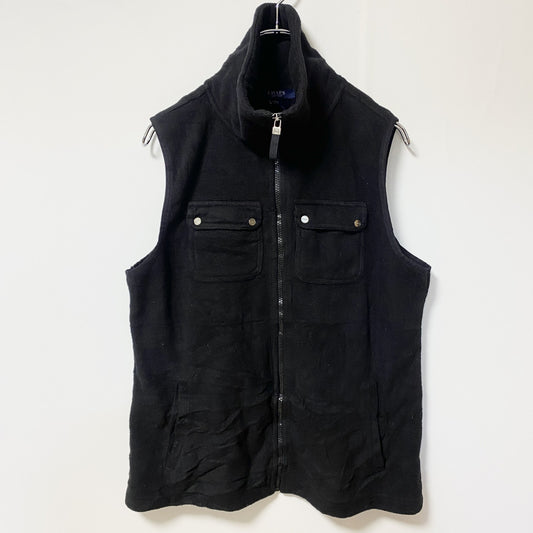 古着 used　CHAPS チャップス　フリースワークベスト　ジップアップアウター　ハイネック　ポケット　黒　ブラック　Lサイズ