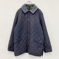 Barbour　バブアー　キルティングジャケット　コーデュロイ襟　紺　ネイビー メンズ 古着