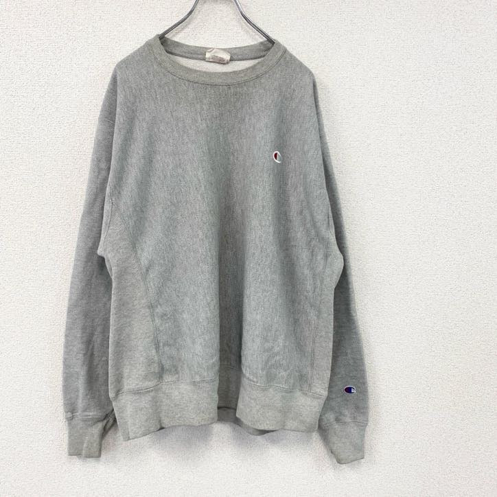 Champion　チャンピオン　リバースウィーブ　スウェット/トレーナー　刺繍ロゴ　ワンポイント　現行　灰色　グレー　Lサイズ　古着