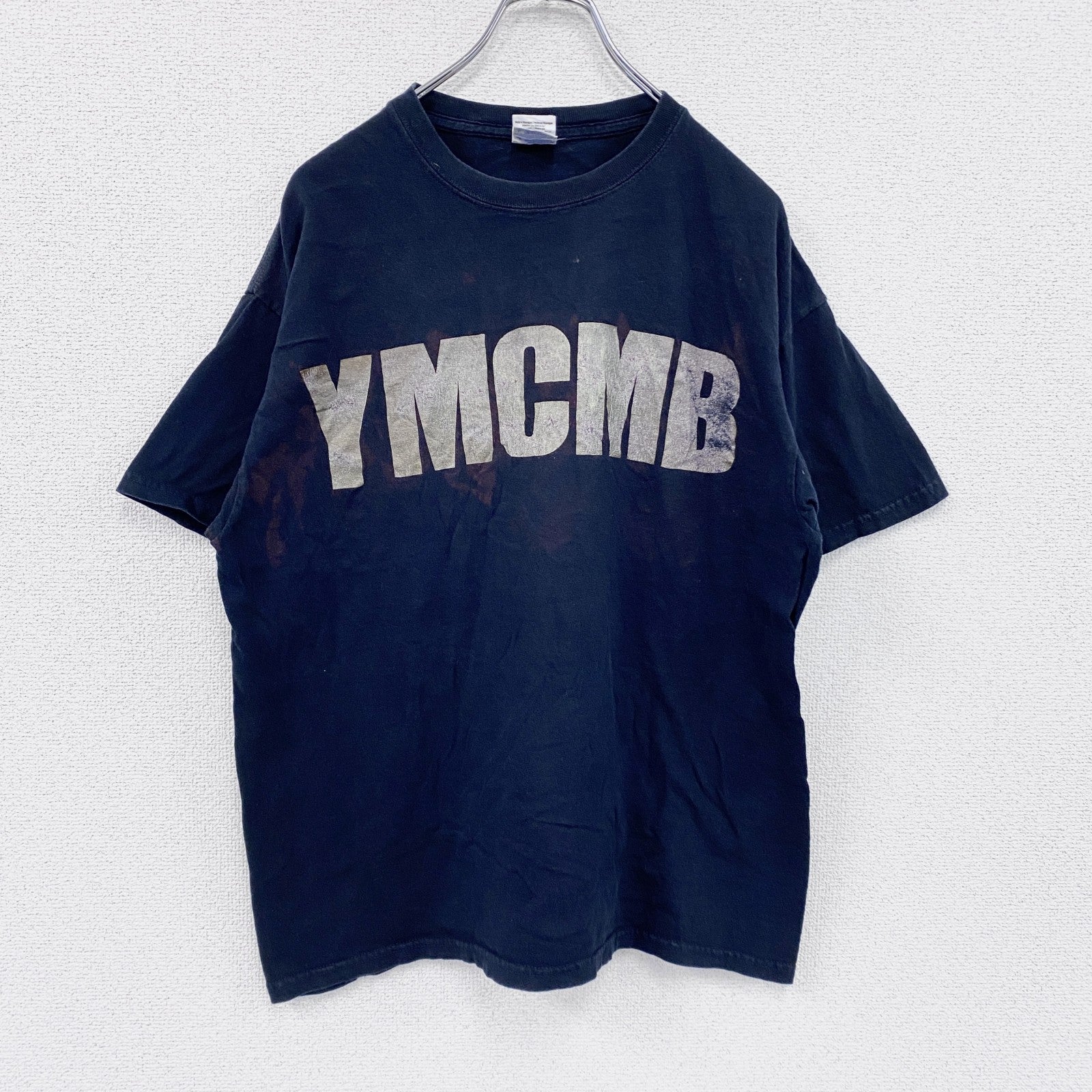 GILDAN　ギルダン　YMCMB　半袖プリントTシャツ　紺　ネイビー　Lサイズ　古着