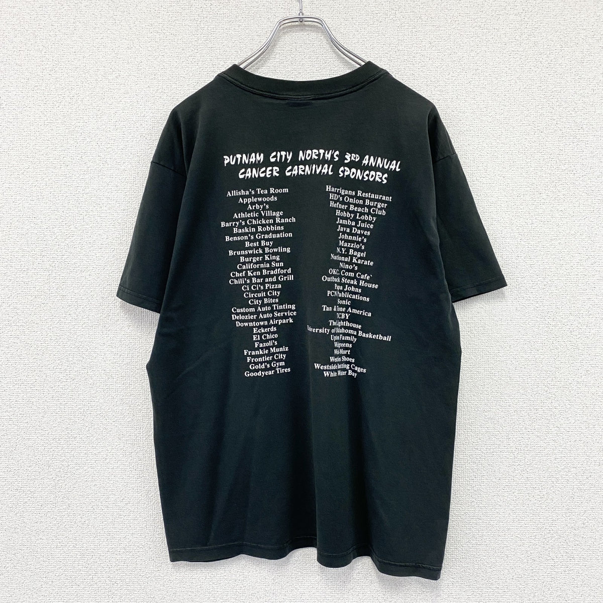 FRUIT OF THE LOOM　フルーツオブザルーム　半袖プリントTシャツ　黒　ブラック　Lサイズ　古着