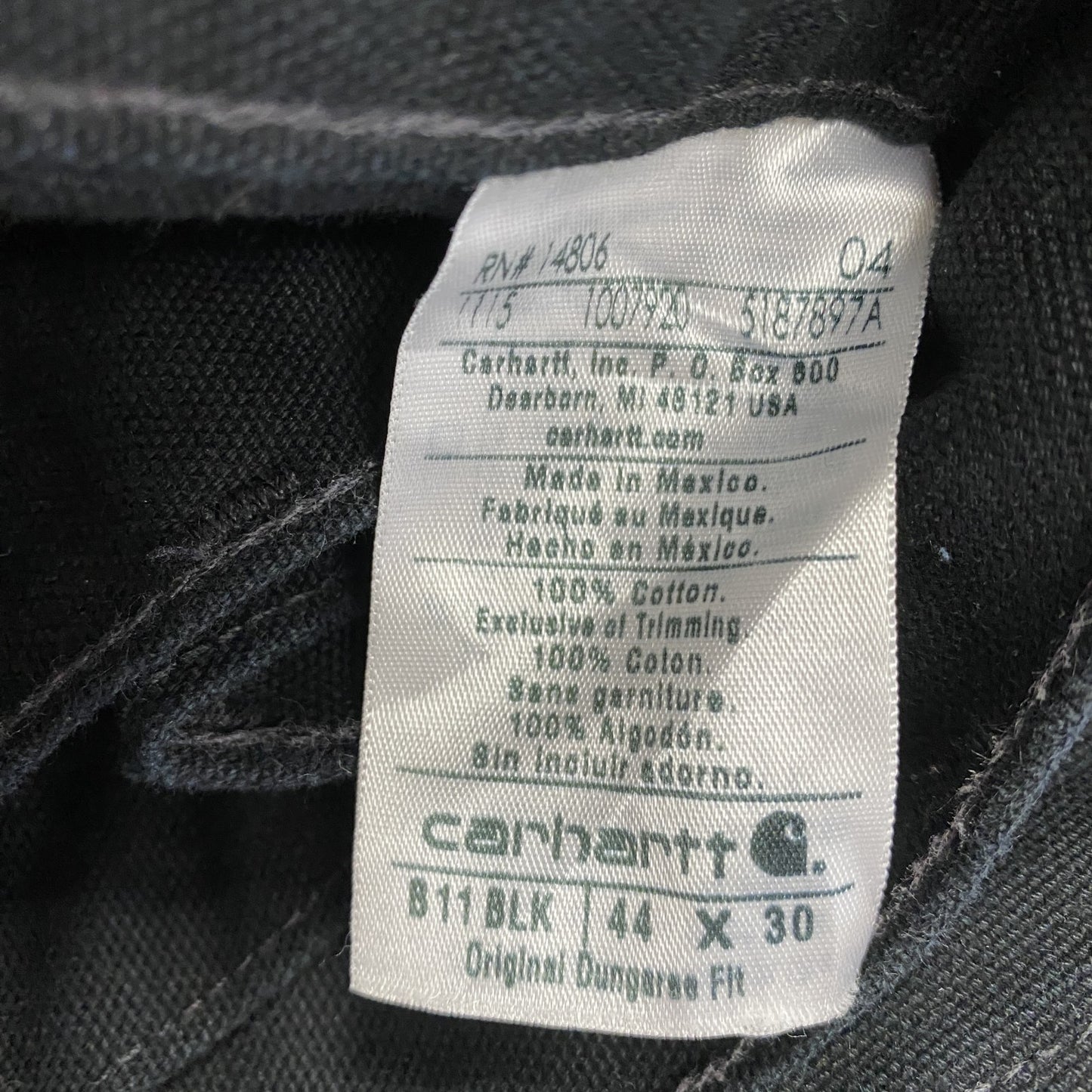 Carhartt　カーハート　ペインターパンツ　ワークパンツ　黒　ブラック　W44