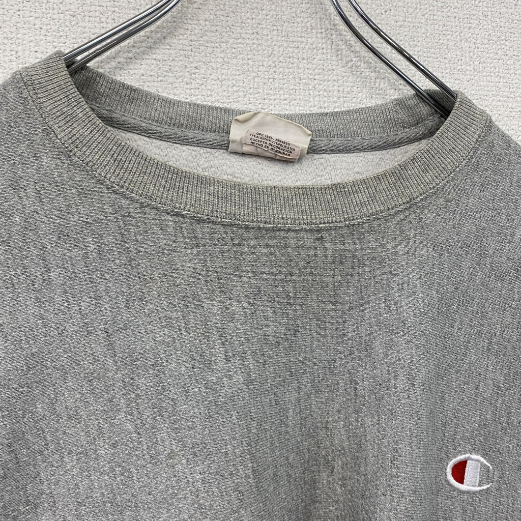 Champion　チャンピオン　リバースウィーブ　スウェット/トレーナー　刺繍ロゴ　ワンポイント　現行　灰色　グレー　Lサイズ　古着