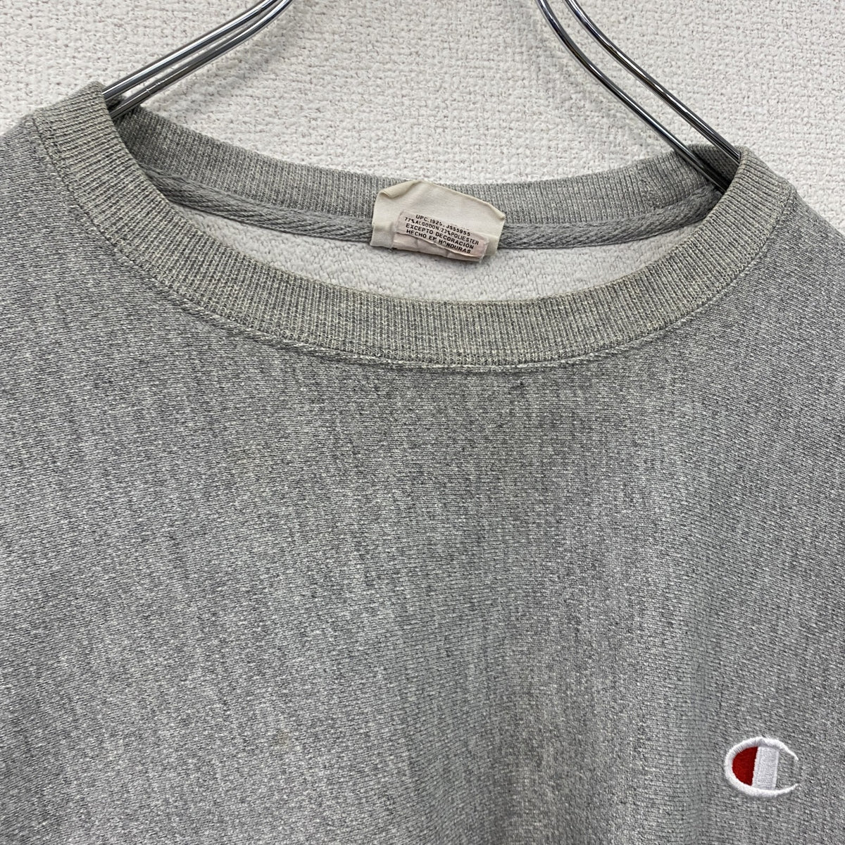 Champion　チャンピオン　リバースウィーブ　スウェット/トレーナー　刺繍ロゴ　ワンポイント　現行　灰色　グレー　Lサイズ　古着