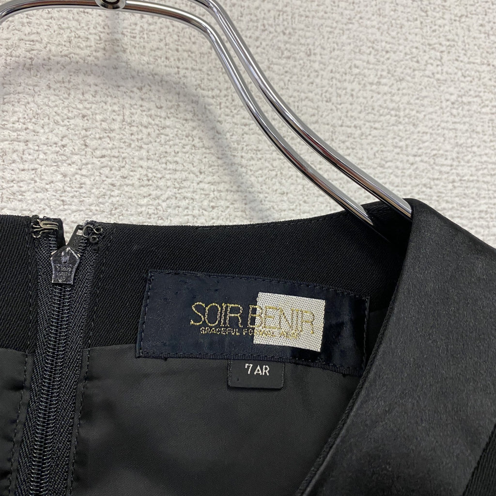SOIR BENIR　ソワール ベニール　冠婚葬祭　フォーマルワンピース　黒　ブラック　7ARサイズ レディース ポリエステル 古着