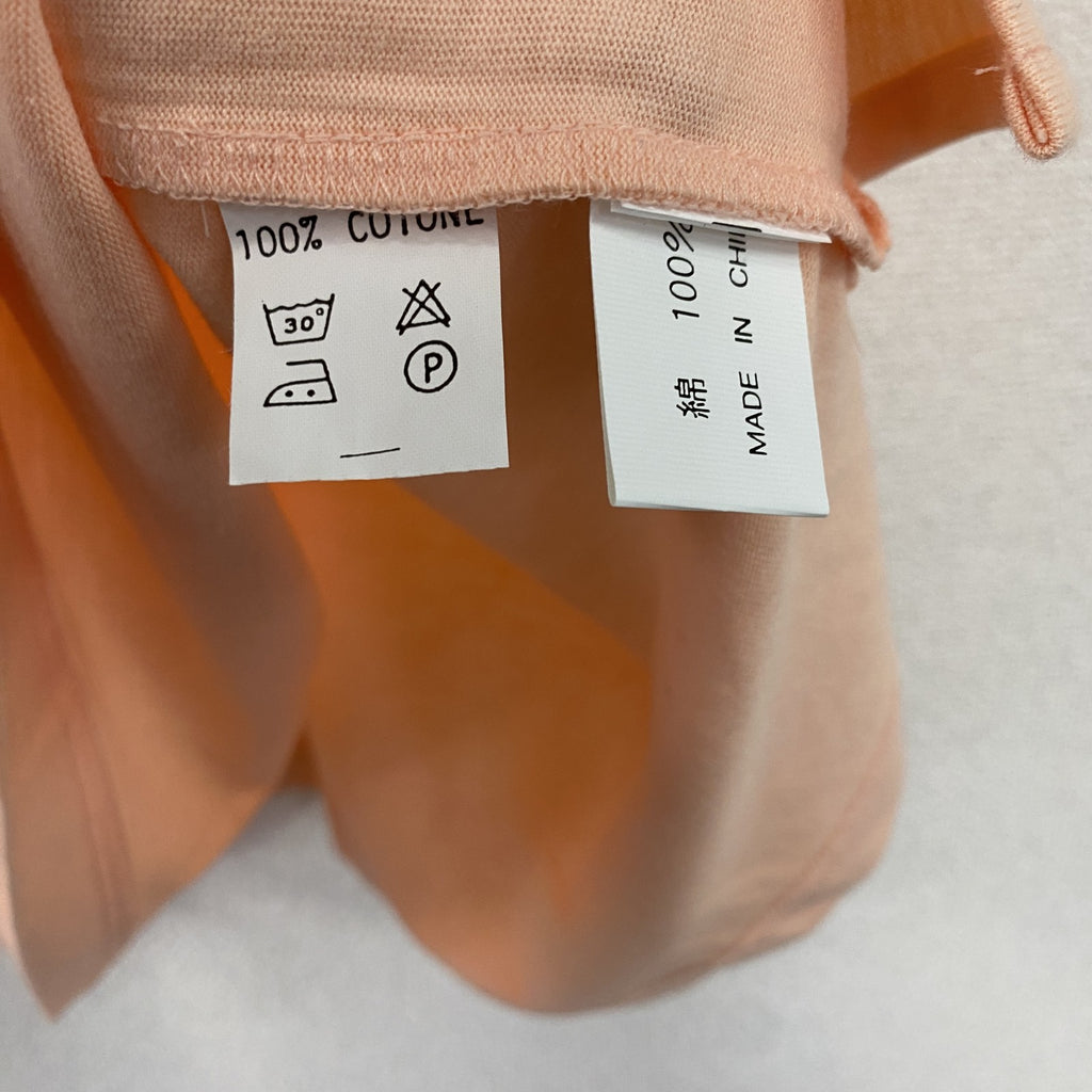 Courreges　クレージュ　半袖Tシャツ　刺ロゴ　ピンク　Lサイズ　古着