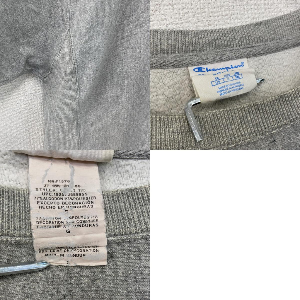Champion　チャンピオン　リバースウィーブ　スウェット/トレーナー　刺繍ロゴ　ワンポイント　現行　灰色　グレー　Lサイズ　古着