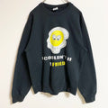 JERZEES　長袖プリントスウェット　トレーナー　fried egg　目玉焼き　黒　ブラック　秋冬服　Sサイズ　古着