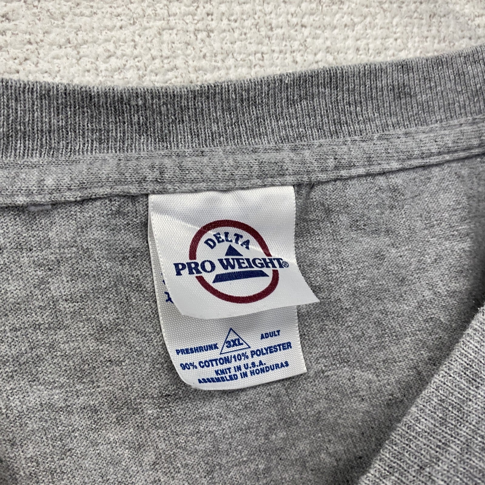 DELTA　デルタ　長袖プリントTシャツ/ロンT　灰色　グレー　3XLサイズ　古着