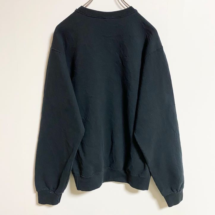 JERZEES　長袖プリントスウェット　トレーナー　fried egg　目玉焼き　黒　ブラック　秋冬服　Sサイズ　古着