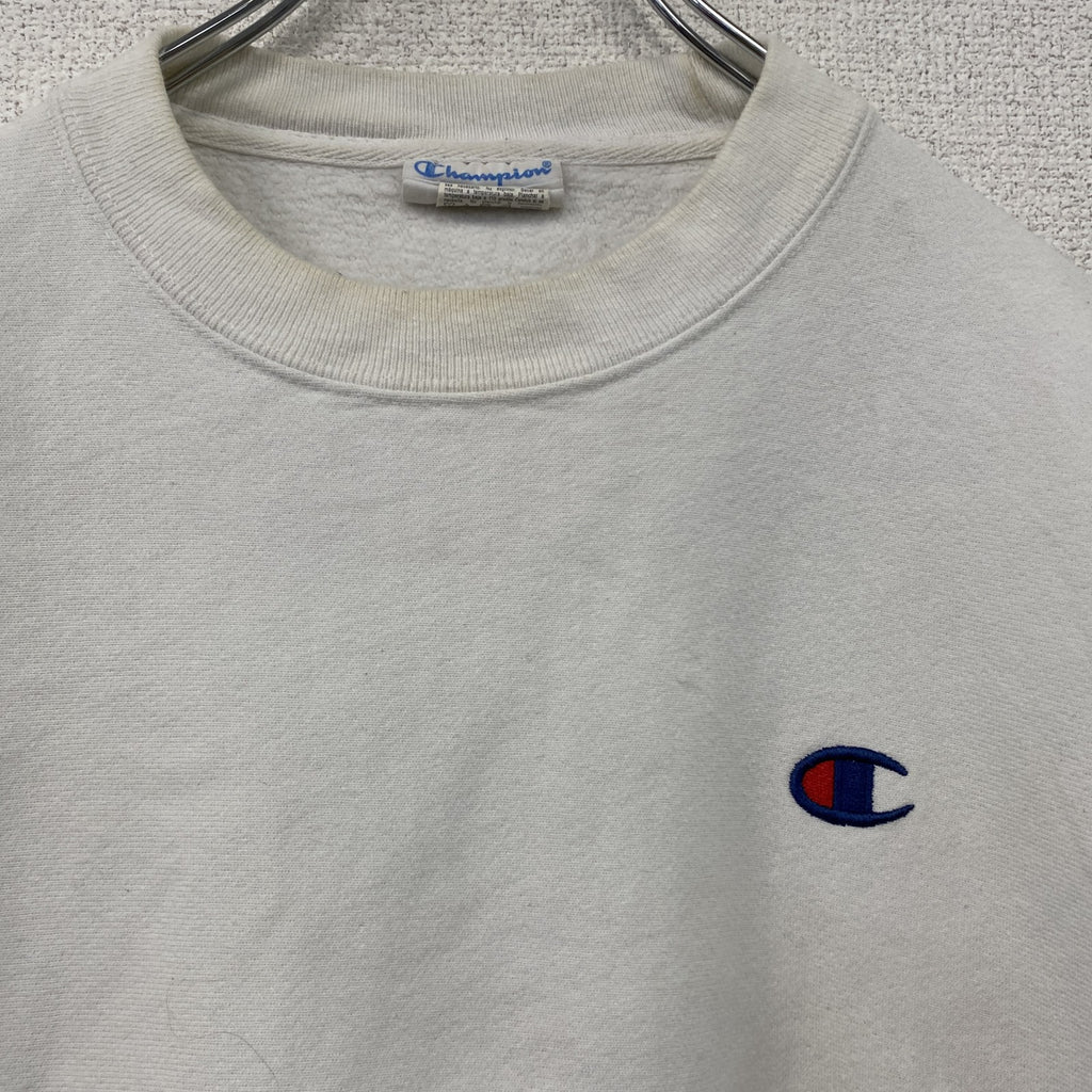 Champion　チャンピオン　リバースウィーブ　スウェット/トレーナー　ヘビーウエイト　刺繍ロゴ　現行　白　ホワイト　Mサイズ　古着