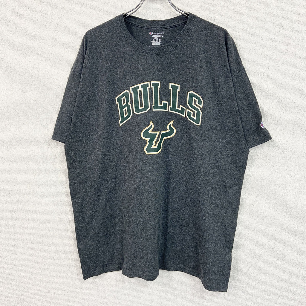 Champion　チャンピオン　半袖プリントTシャツ　ダークグレー　2XLサイズ　古着