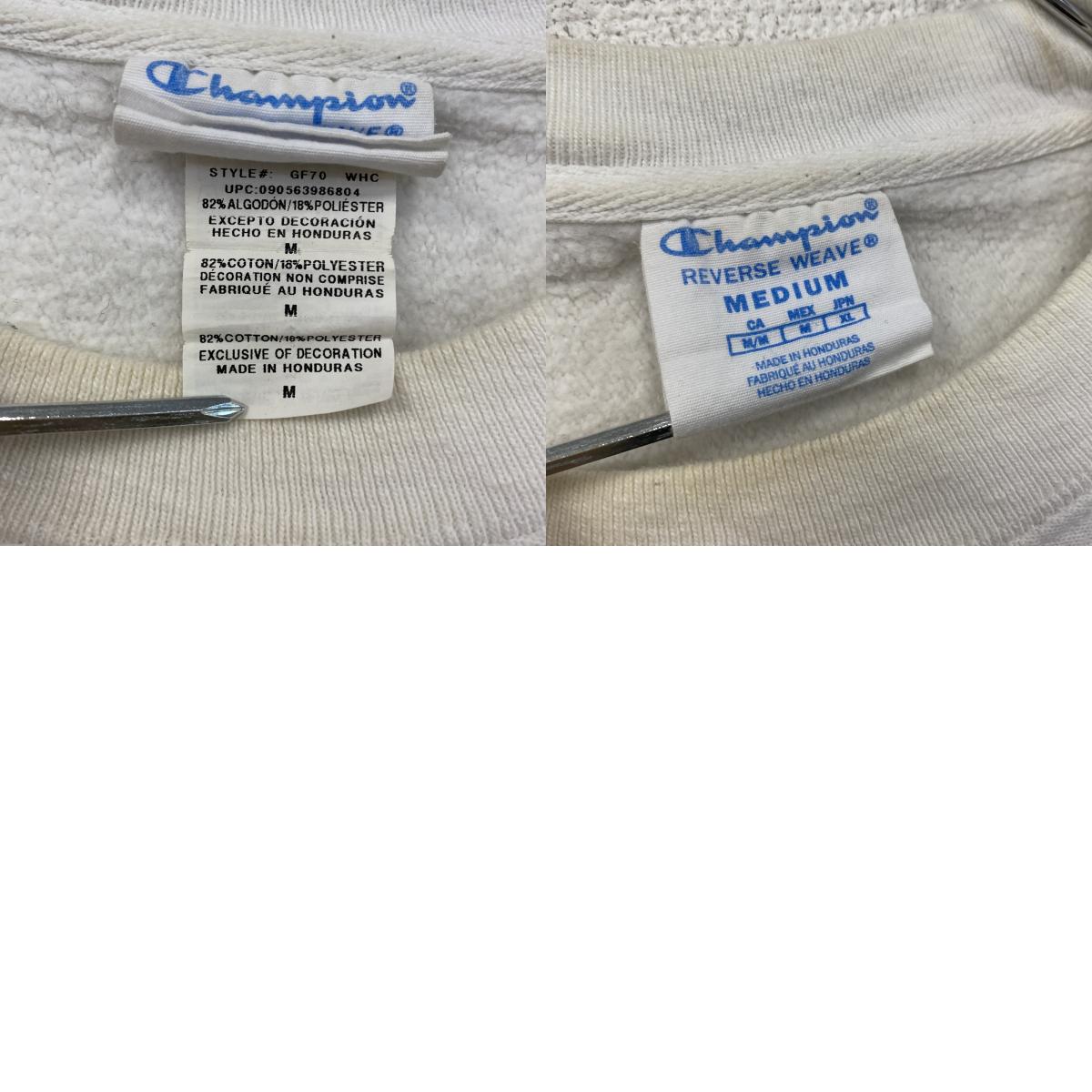 Champion　チャンピオン　リバースウィーブ　スウェット/トレーナー　ヘビーウエイト　刺繍ロゴ　現行　白　ホワイト　Mサイズ　古着