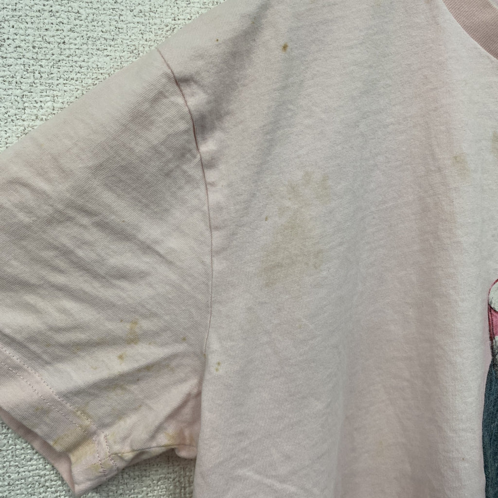 Disney Land Hong Kong　ミニーマウス　半袖プリントTシャツ　ピンク　XLサイズ　古着