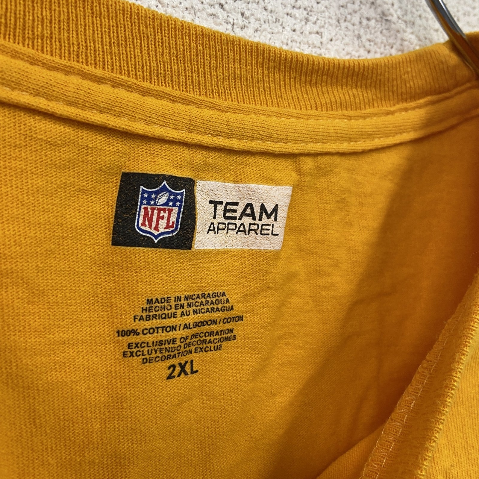 NFL　TEAM APPAREL　チームアパレル　半袖プリントTシャツ　イエロー　2XLサイズ　古着