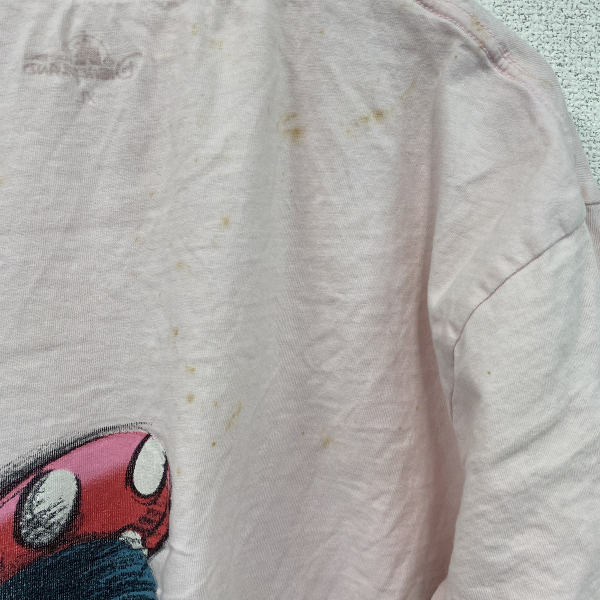 Disney Land Hong Kong　ミニーマウス　半袖プリントTシャツ　ピンク　XLサイズ　古着