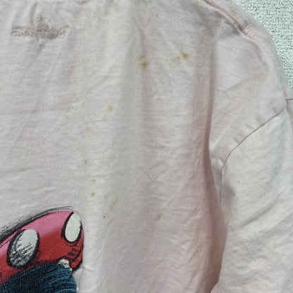 Disney Land Hong Kong　ミニーマウス　半袖プリントTシャツ　ピンク　XLサイズ