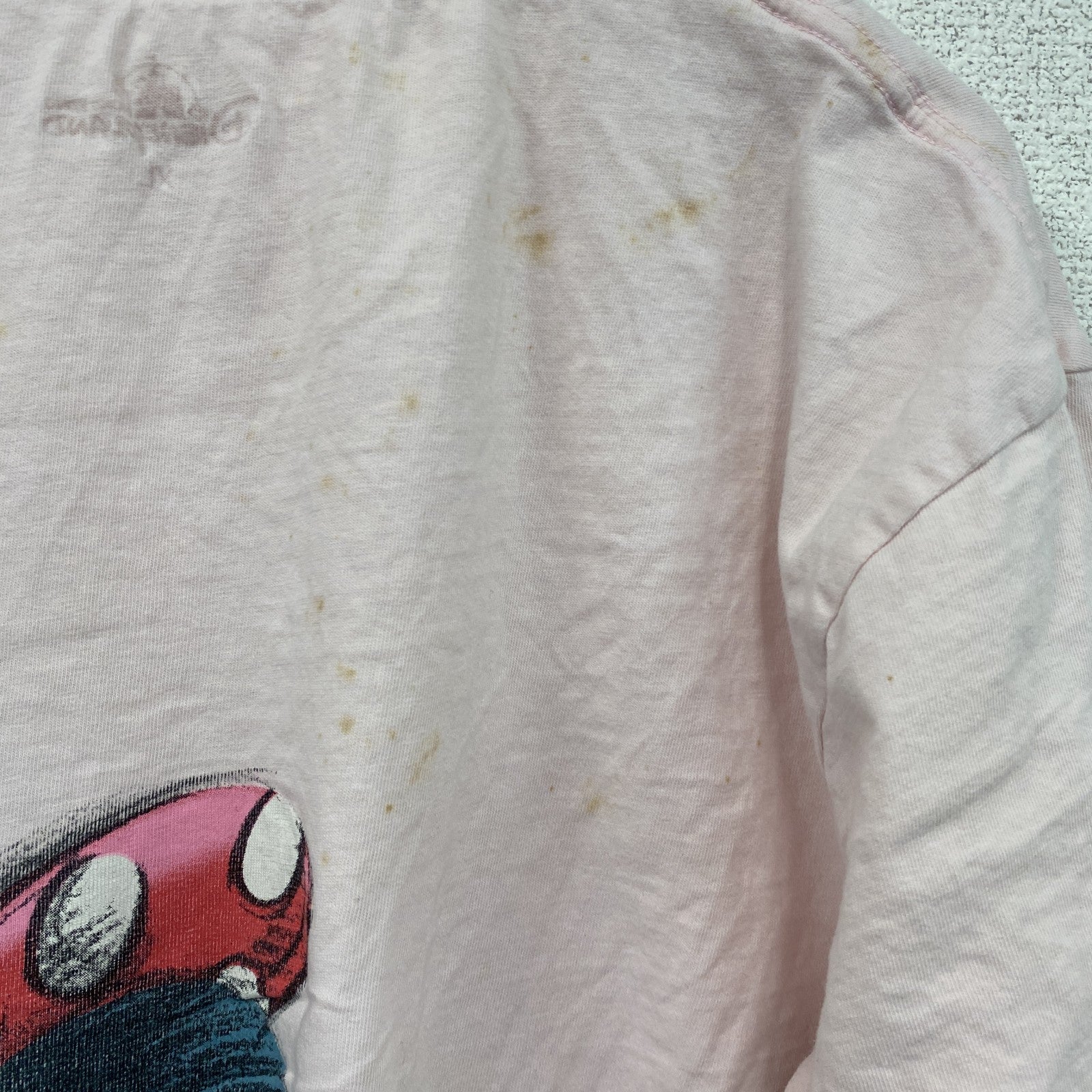 Disney Land Hong Kong　ミニーマウス　半袖プリントTシャツ　ピンク　XLサイズ　古着