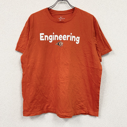 NIKE　ナイキ　半袖プリントTシャツ　スウッシュロゴ　オレンジ　XLサイズ