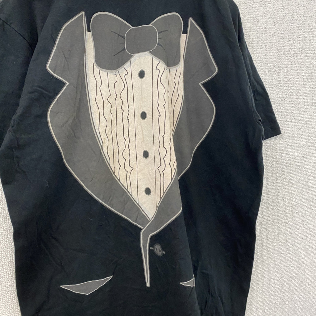 Bayisland　半袖プリントTシャツ　だまし絵　タキシード　黒　ブラック　XLサイズ　古着