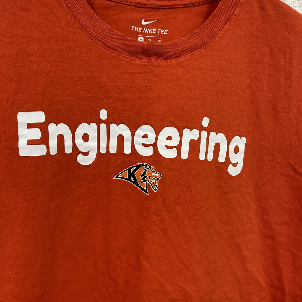 NIKE　ナイキ　半袖プリントTシャツ　スウッシュロゴ　オレンジ　XLサイズ　古着