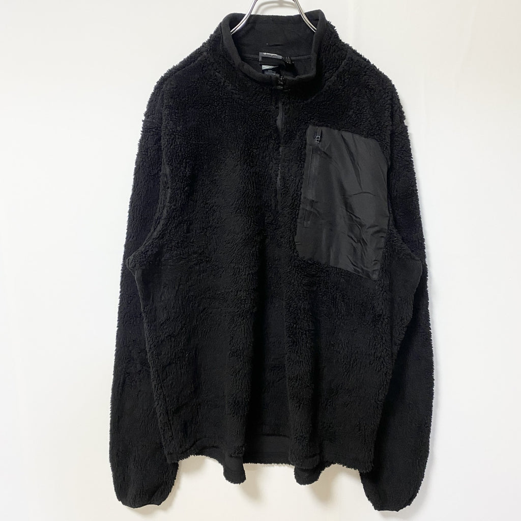 Champion チャンピオン　長袖フリースジャケット　ボアブルゾン　黒　ブラック　無地　ノームコア　Lサイズ　古着