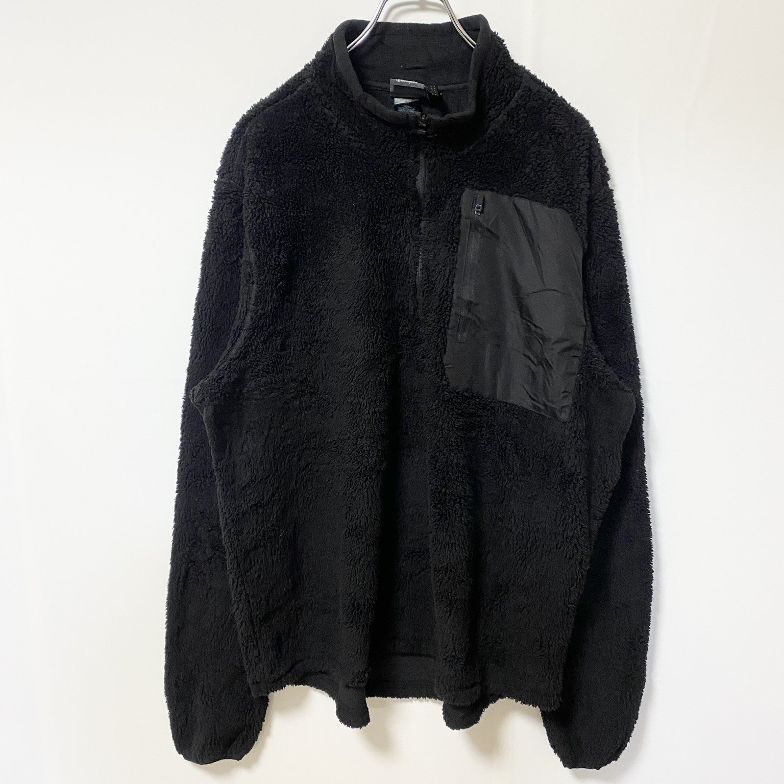 Champion チャンピオン　長袖フリースジャケット　ボアブルゾン　黒　ブラック　無地　ノームコア　Lサイズ　古着