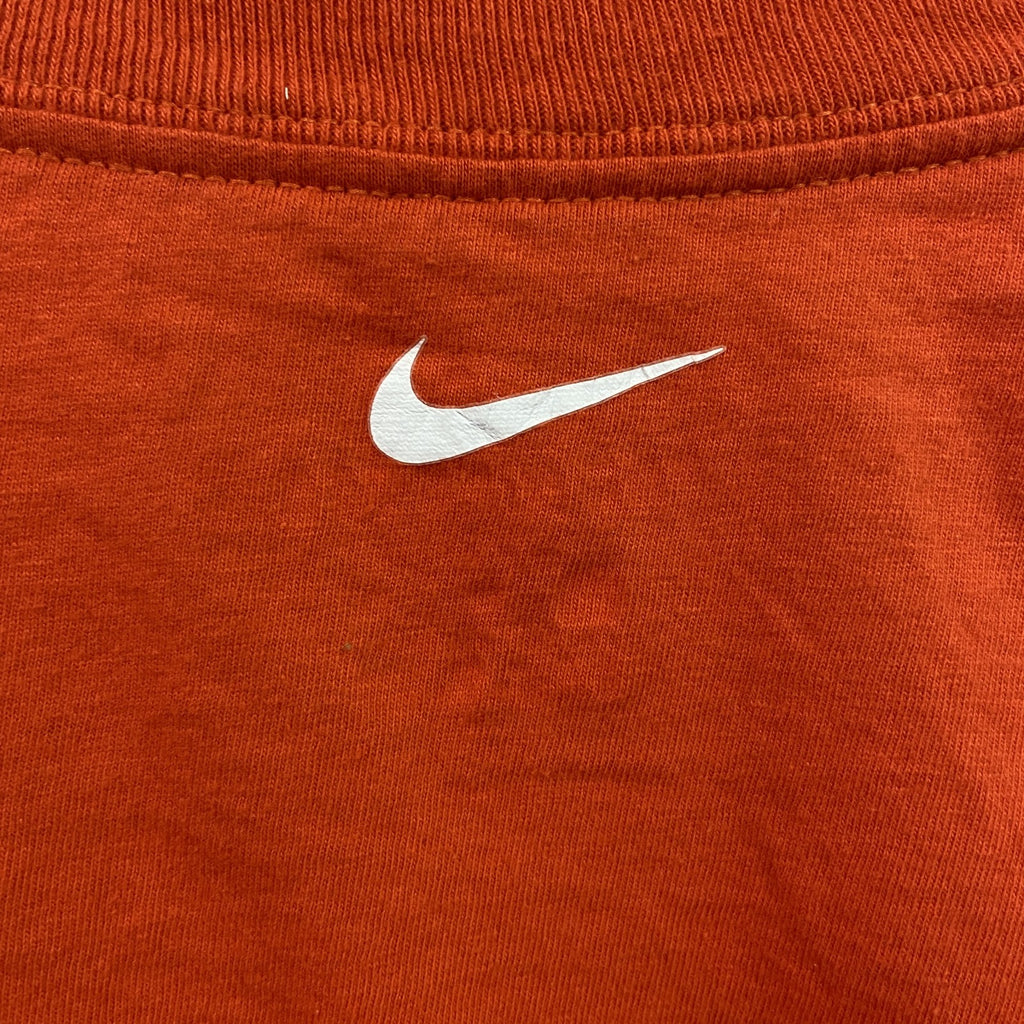 NIKE　ナイキ　半袖プリントTシャツ　スウッシュロゴ　オレンジ　XLサイズ　古着