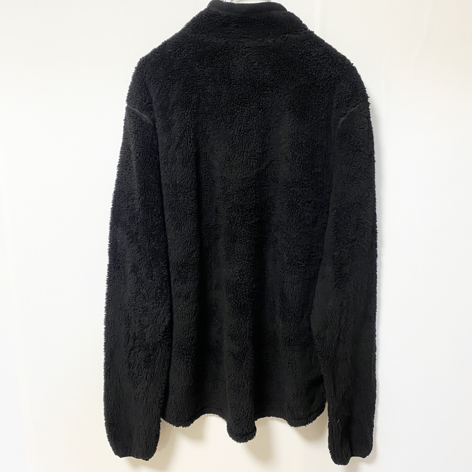 Champion チャンピオン　長袖フリースジャケット　ボアブルゾン　黒　ブラック　無地　ノームコア　Lサイズ　古着