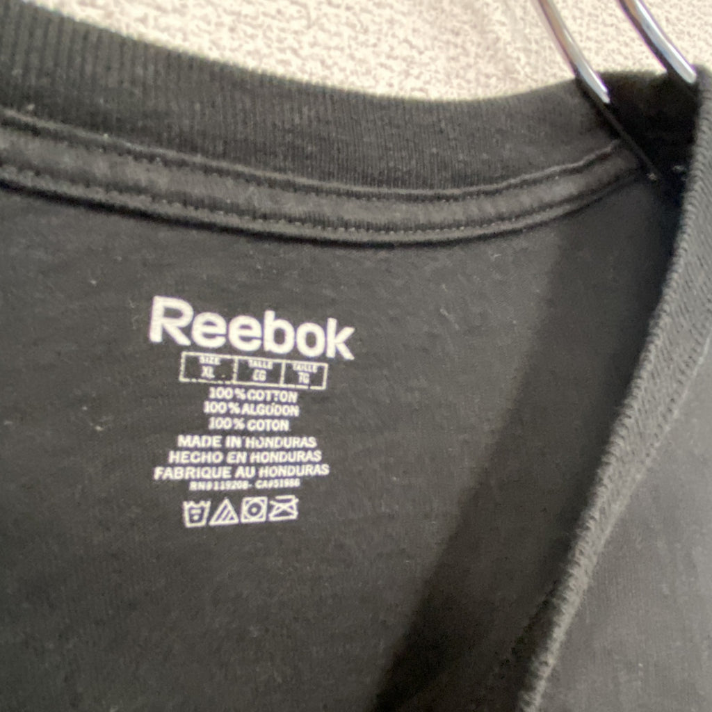 NFL　Reebok　リーボック　長袖プリントTシャツ　黒　ブラック　XLサイズ　古着