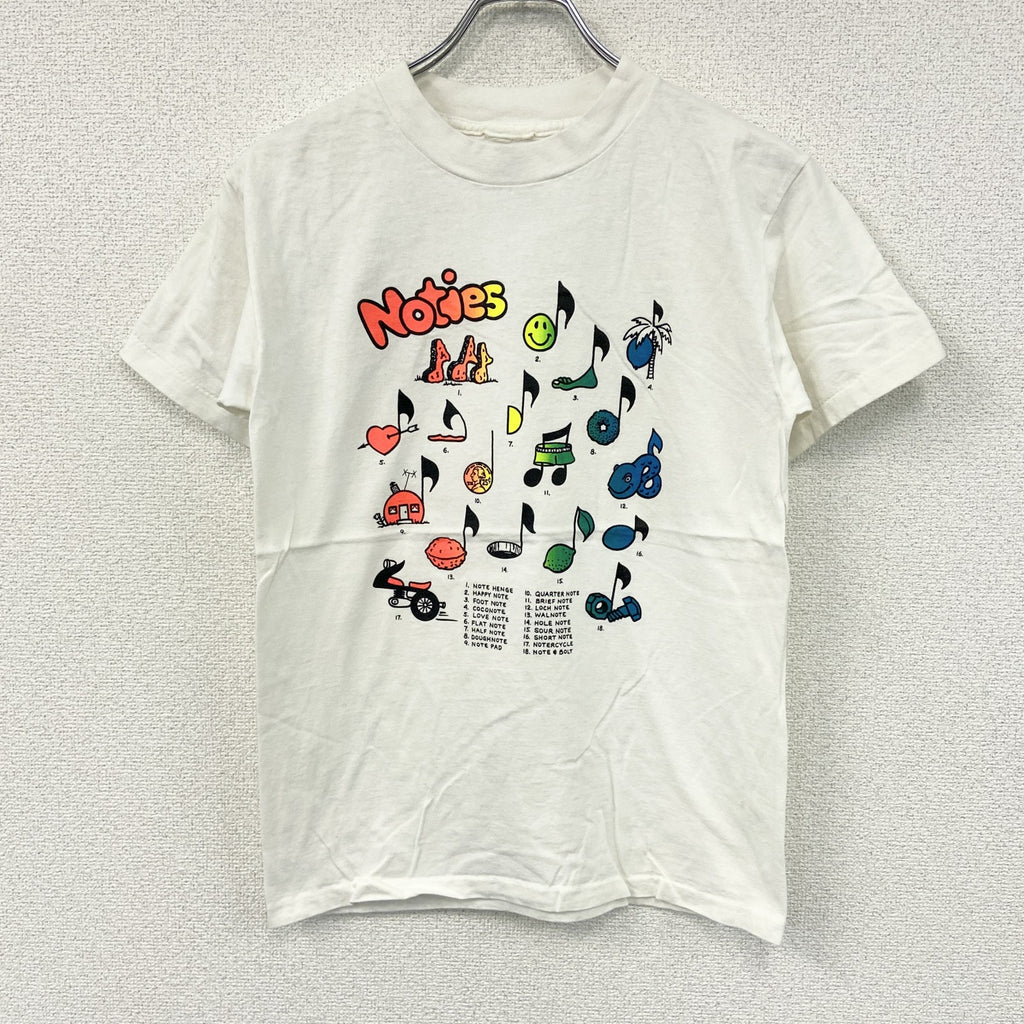 半袖プリントTシャツ　シングルステッチ　ヴィンテージ　白　ホワイト カットソー メンズ 古着