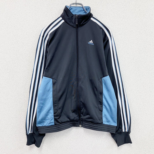 00s　adidas　アディダス　トラックジャケット/ジャージ　デカロゴ　ヴィンテージ　ダークグレー　150サイズ