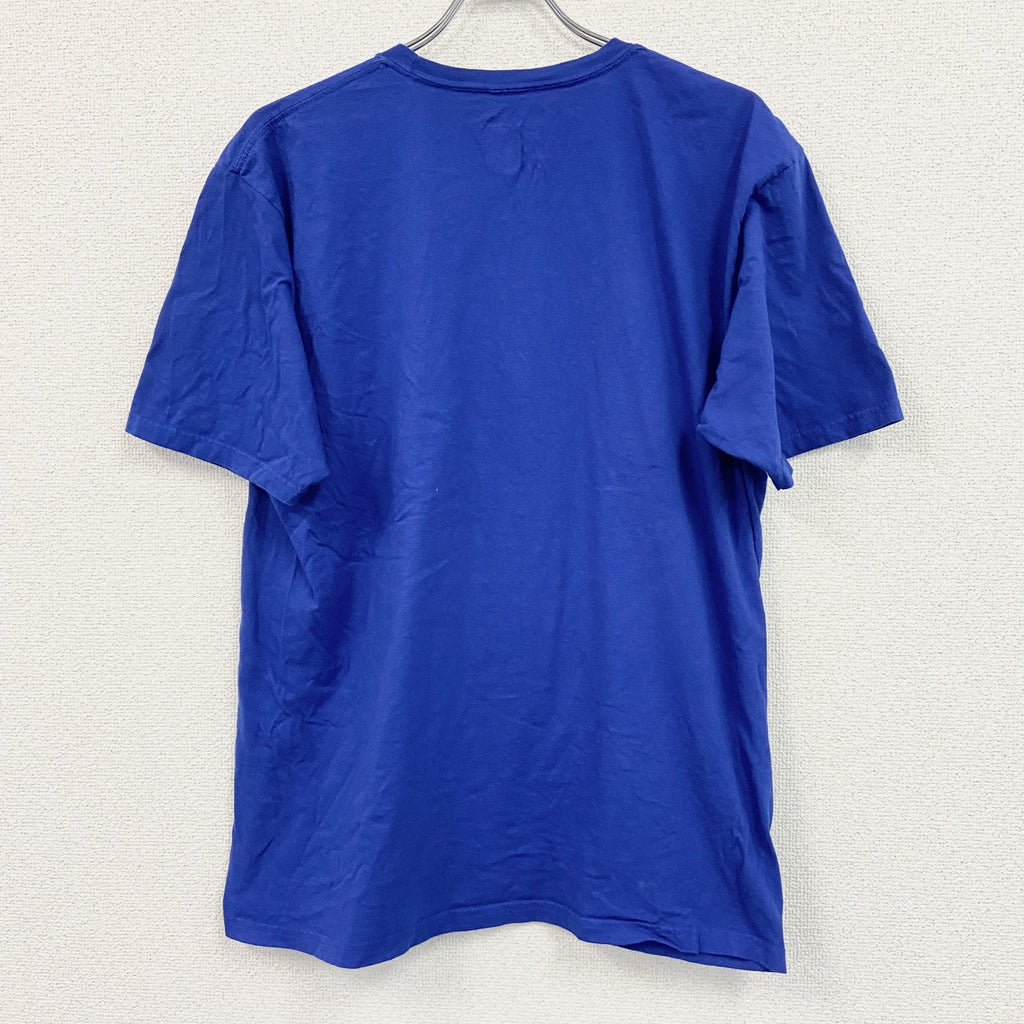 adidas　アディダス　半袖プリントTシャツ　青　ブルー　XLサイズ　古着
