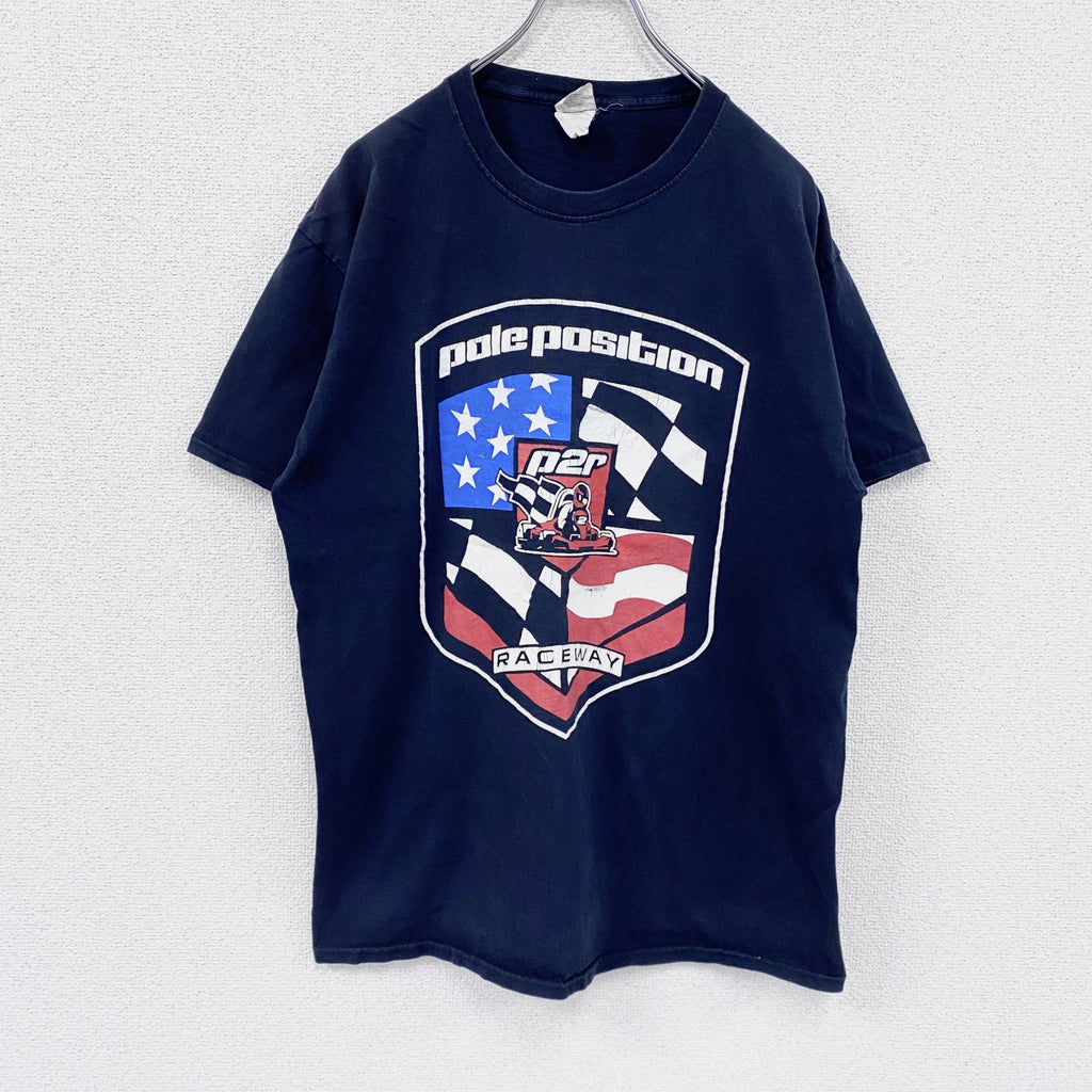 JERZEES　ジャージーズ　F1　半袖プリントTシャツ　黒　ブラック　古着