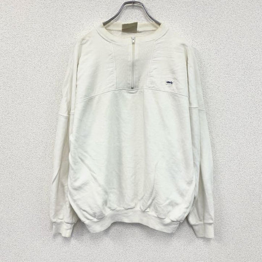 90s～　Levi's　リーバイス　ハーフジップスウェット　ヴィンテージ　白　ホワイト　Lサイズ