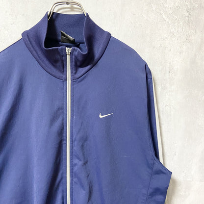 古着　used　NIKE ナイキ　長袖トラックジャージ　ジップアップジャケット　ネイビー　ハイネック　秋冬服　Sサイズ