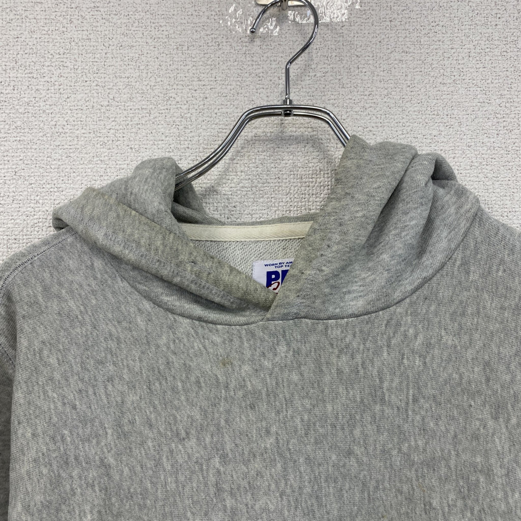 RUSSELL　ラッセル　スウェットパーカー/フーディー　リバースウィーブタイプ　刺繍ロゴ　霜降りグレー　XLサイズ　古着